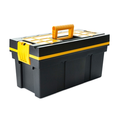 18 in. Plastic Tool Box with Removable Trays